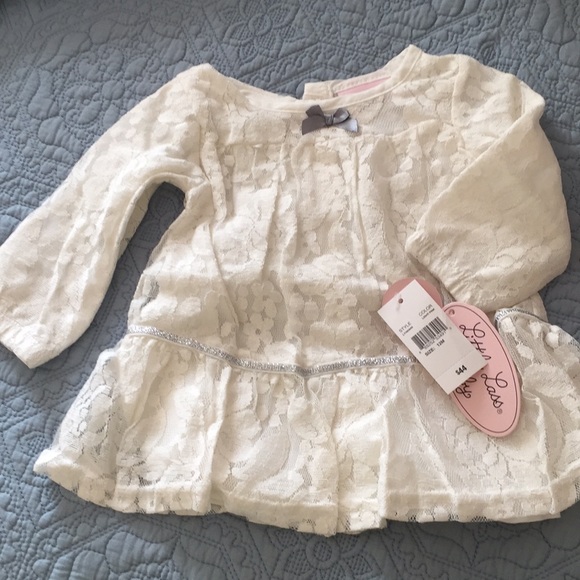 Little Lass Baby 3 pc faux fur and lace set 12m - Picture 4 of 8
